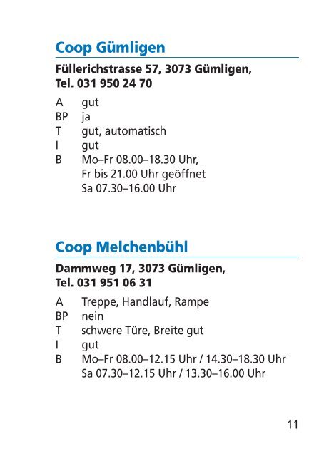 Führer Stufen, Schwellen, Rampen - Muri bei Bern