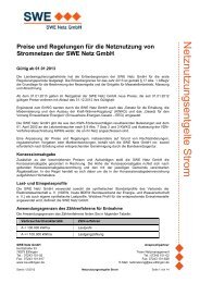 Netznutzungsentgelte ab 01.01.2013 - Stadtwerke Ettlingen GmbH