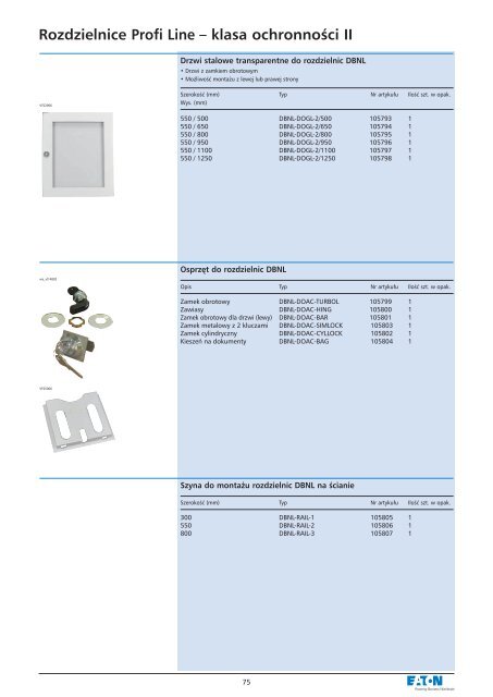 Rozdzielnice i obudowy do 2500 A - katalog 2010 - Moeller