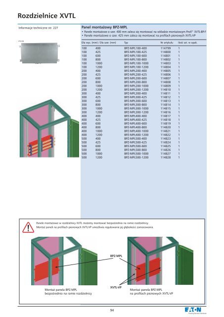 Rozdzielnice i obudowy do 2500 A - katalog 2010 - Moeller