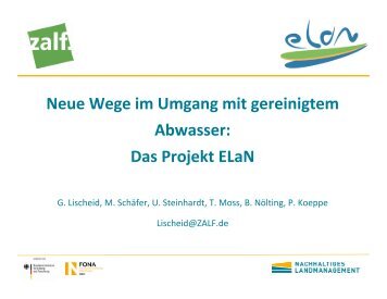 Neue Wege im Umgang mit gereinigtem Abwasser: Das Projekt ELaN