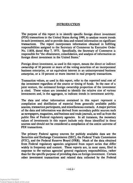 Foreign Direct Investment in the United States. Transactions