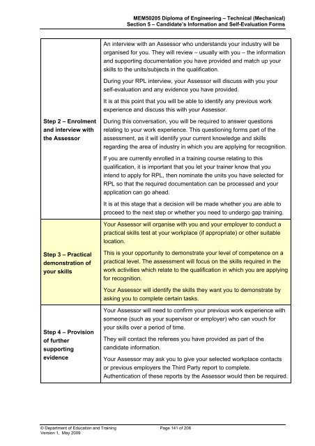 (RPL) Assessment Tool Kit - WestOne