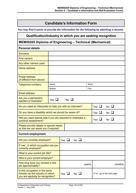 (RPL) Assessment Tool Kit - WestOne