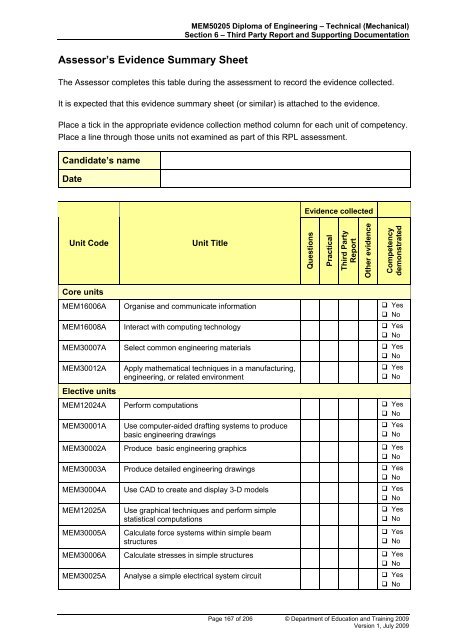 (RPL) Assessment Tool Kit - WestOne