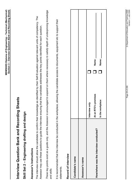 (RPL) Assessment Tool Kit - WestOne