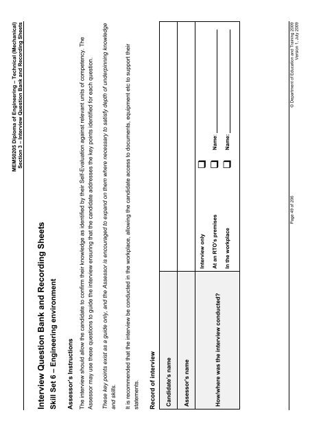 (RPL) Assessment Tool Kit - WestOne