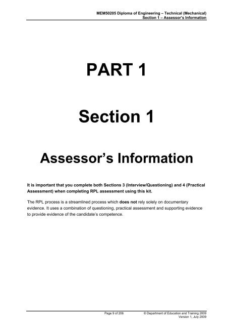 (RPL) Assessment Tool Kit - WestOne