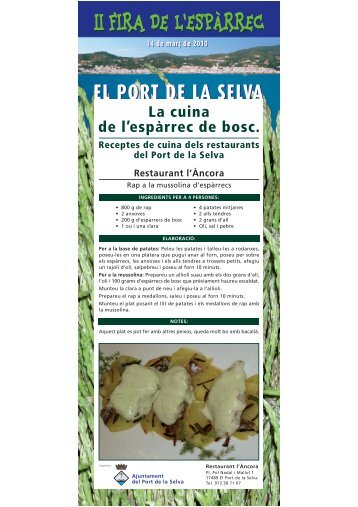 Àncora 60 x 150 plats - Ajuntament del Port de la Selva