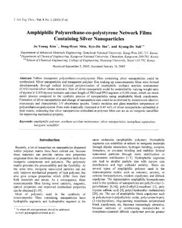 Amphiphilic Polyurethane-co-polystyrene Network Films