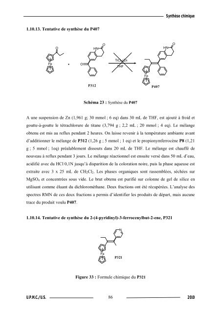 Synthèse de composés organométalliques et évaluation de leurs activités biologiques....