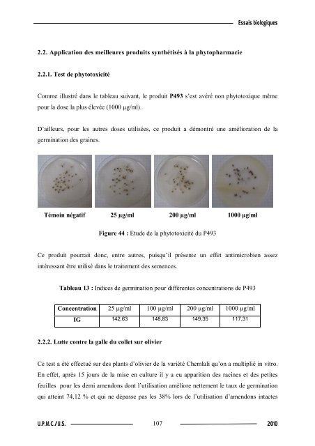 Synthèse de composés organométalliques et évaluation de leurs activités biologiques....