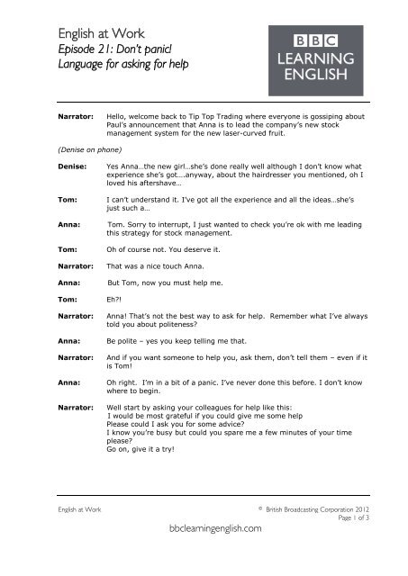 English at Work