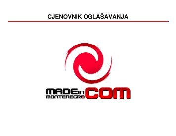 Cjenovnik oglasavanja na MADEinMONTENEGRO.com