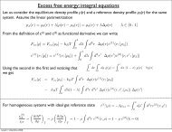 Excess free energy: integral equations