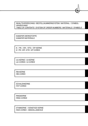kamafer-werkstoffe kamafer materials e- / pe- / er- / etd - Goodman ...