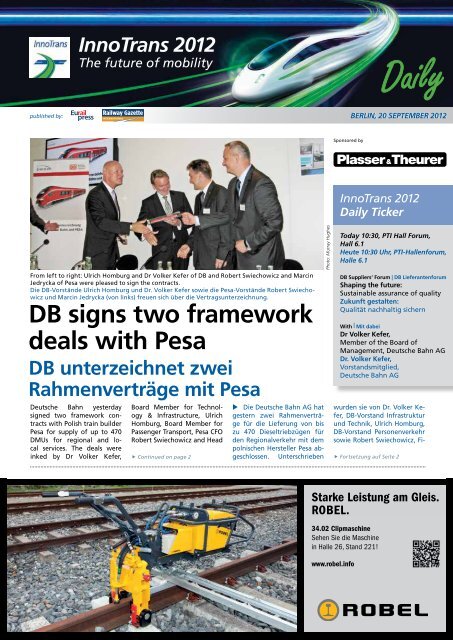 DB signs two framework deals with Pesa - Railway Gazette