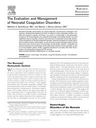 The Evaluation and Management of Neonatal Coagulation Disorders