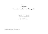 Lecture Economics of European Integration - Willmann