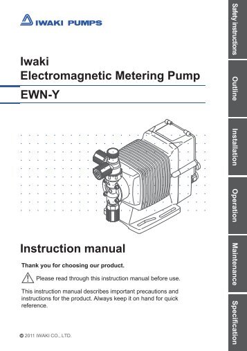 Iwaki Electromagnetic Metering Pump EWN-Y Instruction manual