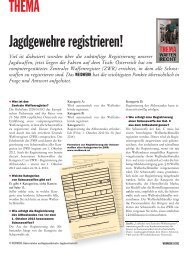 THEMA Jagdgewehre registrieren! - Weidwerk