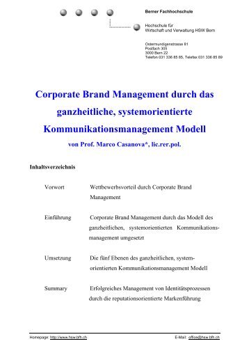 Corporate Brand Management durch das ... - Branding-Institute