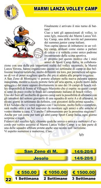 jesolo - folgaria - s. zeno di montagna - verona - Sport Camp Italia
