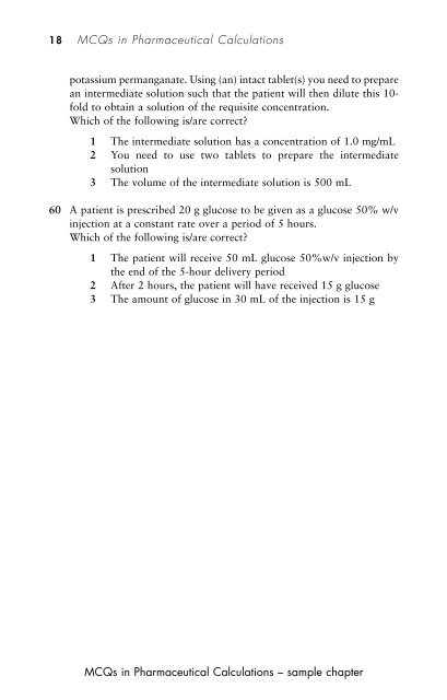 1 Manipulation of formulae and dilutions - Pharmaceutical Press