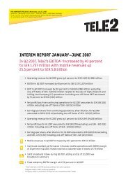 INTERIM REPORT JANUARY–JUNE 2007 - Tele2