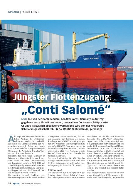25 Jahre NSB - Schiff & Hafen