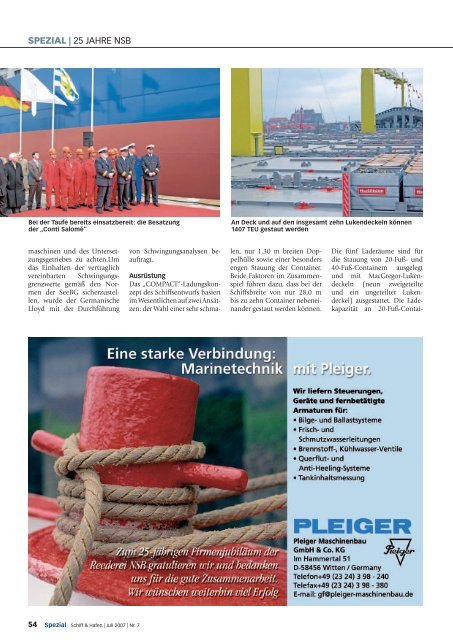 25 Jahre NSB - Schiff & Hafen