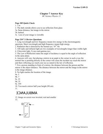 Chapter 7 Answer Key - BC Science Physics 11