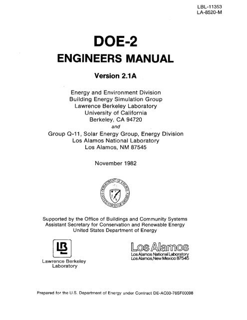 DOE-2 Engineers Manual Version 2.1A - DOE-2.com