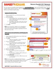 Electronic Paystub & W-2 Statements - Family Dollar Corporate