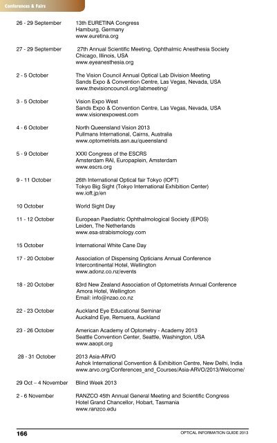 2013 Optical Information Guide - New Zealand Optics