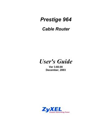 Prestige 964 Cable Router User's Guide - GGA Maur