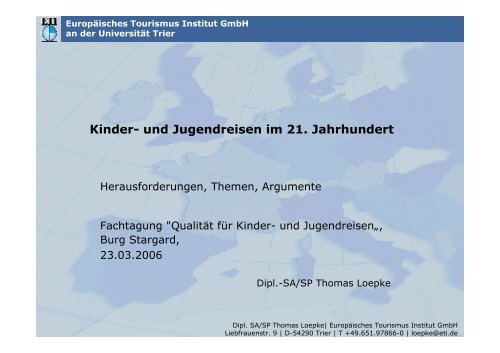 Kinder- und Jugendreisen im 21. Jahrhundert