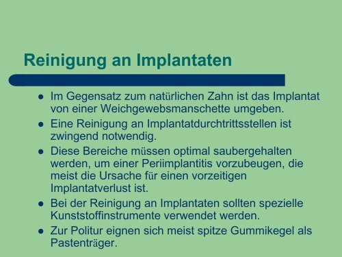 Implantat Prophylaxe