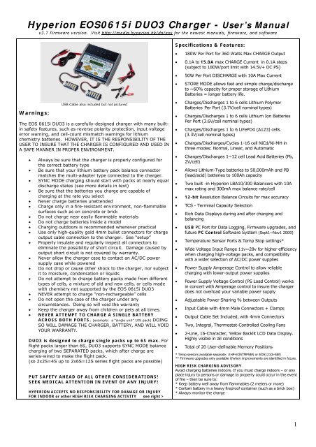 Hyperion Eos0615i Duo3 Charger User S Manual