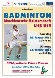 peine - Niedersächsischer Badminton Verband