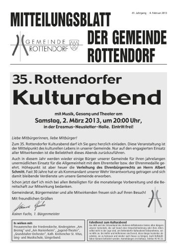 Kulturabend - Gemeinde Rottendorf