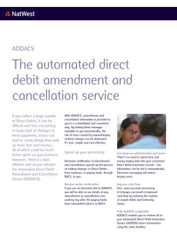 The automated direct debit amendment and cancellation ... - NatWest