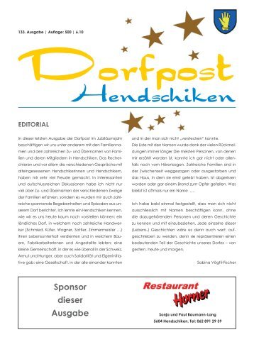 dorfpost/ausgabe_2010-06.pdf - Gemeinde Hendschiken
