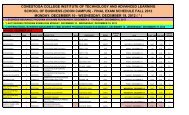 final exam schedule fall 2012 - Conestoga College