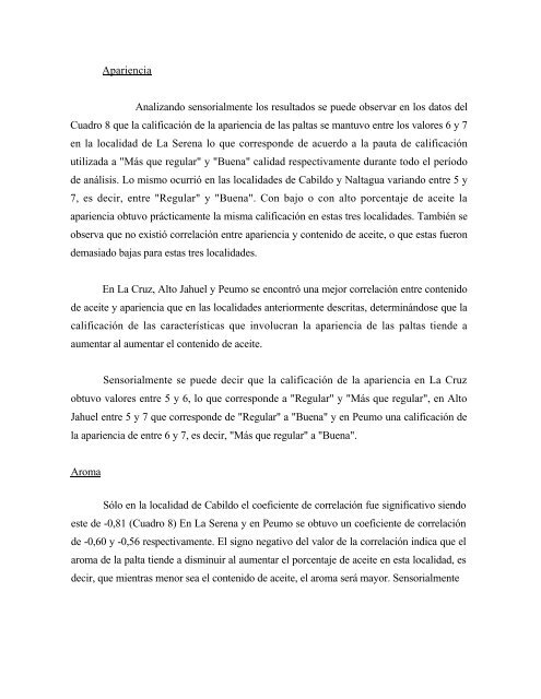ACEPTABILIDAD Y CALIDAD DE FRUTO DE PALTO (Persea ...