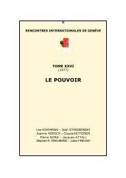 LE POUVOIR - Rencontres Internationales de Genève