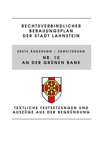 Bebauungsplan 10 An der gruenen Bank - Lahnstein