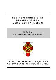 Bebauungsplan 22 Entlastungsstraße - Lahnstein