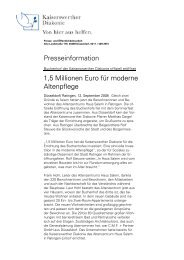Presseinformation 1,5 Millionen Euro für moderne Altenpflege