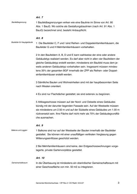 Überbauungsordnung UeO Riedli - Gemeinde Münchenbuchsee